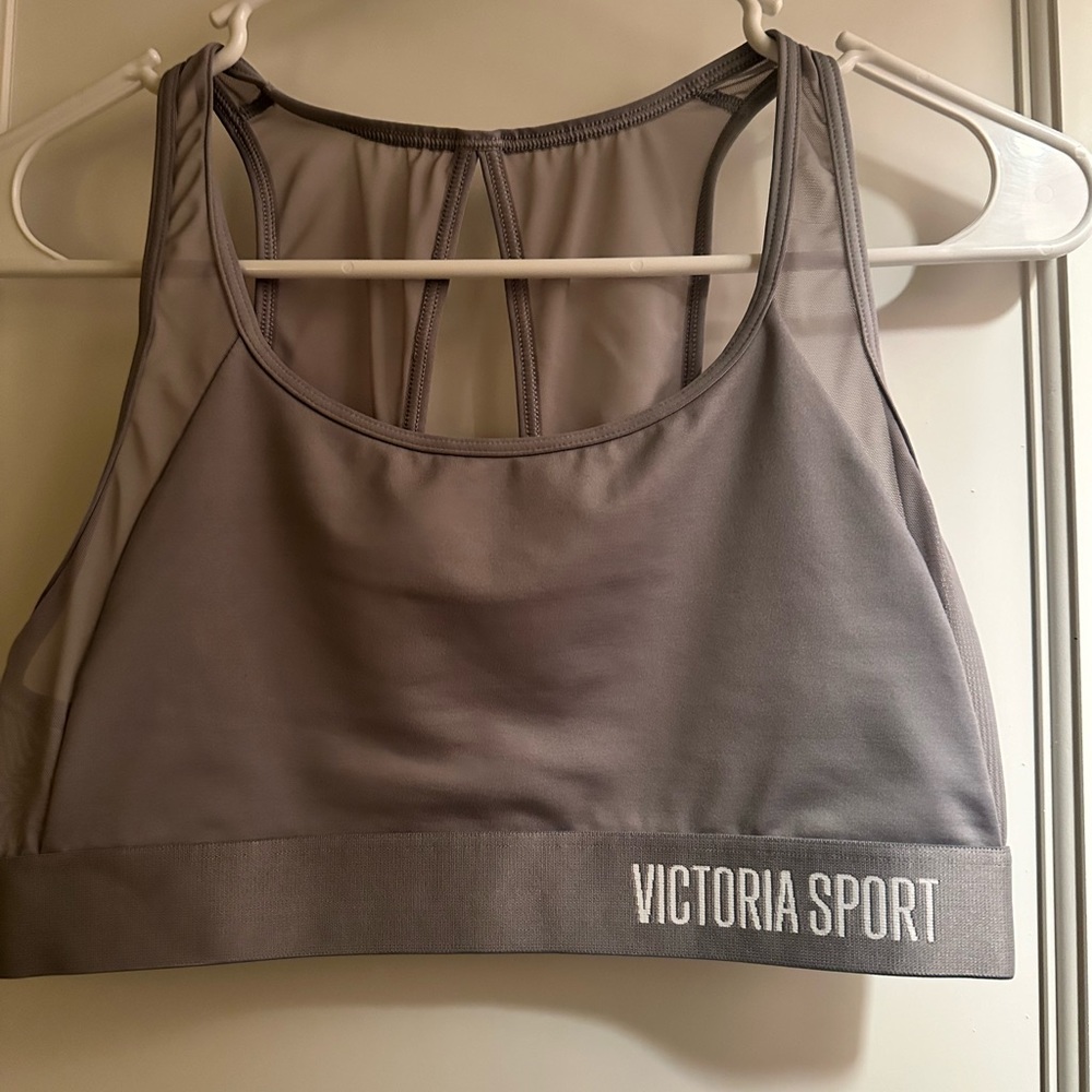 Victoria’s Secret sports bra. Light gray. Excellent condition.